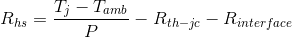 Heat Sink Rhs Calculator